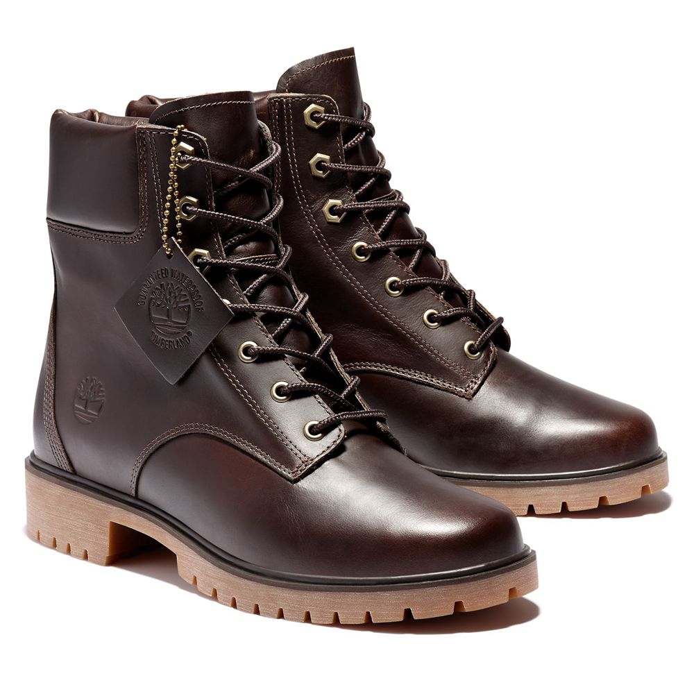 Bototos Timberland Mujer 6-Inch Jayne Waterproof Cuero Marrones Oscuro - Chile HPT-260389